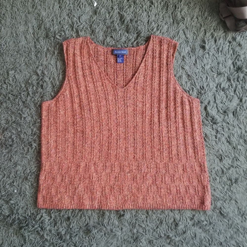 310.orange heather sweater vest